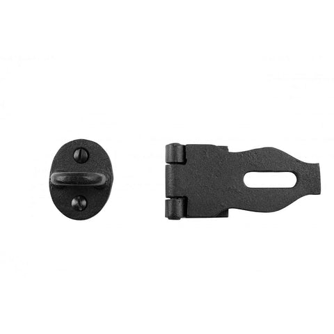 Black Wrought Iron Hasp Door Latch Heavy Duty Security Hasp For Doors And Gates 4 Inch Padlock Latch Powder Coated Weather Resistant