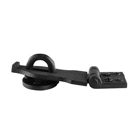Black Wrought Iron Hasp Door Latch Heavy Duty Security Hasp For Doors And Gates 4 Inch Padlock Latch Powder Coated Weather Resistant