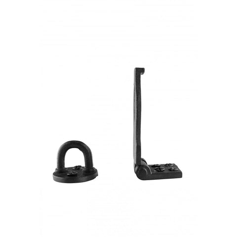 Black Wrought Iron Hasp Door Latch Heavy Duty Security Hasp For Doors And Gates 4 Inch Padlock Latch components shown