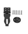 Black Wrought Iron Hasp Door Latch Heavy Duty Security Hasp For Doors And Gates 4 Inch Padlock Latch with screws kit