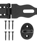 Black Wrought Iron Hasp Door Latch Heavy Duty Security Hasp For Doors And Gates 4 Inch Padlock Latch Powder Coated Weather Resistant