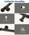 Close-up of 10 Pack 3 Inch 76mm Black Cabinet Pulls Heavy Duty Zinc Alloy Handles with solid tube and deep hole thread design.