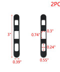 Two Pack Black Sliding Door Keeper Hardware Zinc Alloy Sliding Glass Door Lock Keeper with Screws for patio doors.