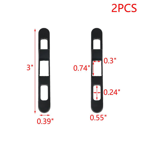 Two Pack Black Sliding Door Keeper Hardware Zinc Alloy Sliding Glass Door Lock Keeper with Screws for patio doors.