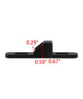 Side view of Two Pack Black Sliding Door Keeper Hardware Zinc Alloy Sliding Glass Door Lock Keeper with dimensions labeled