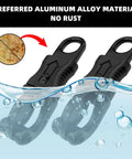 5 Pack Quick Release Snaps With Fixed Eye Zinc Alloy Construction shown with anti-corrosion black finish in water