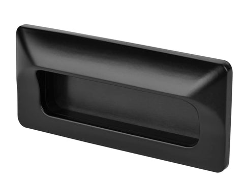 Two Pack Black Zinc Alloy Recessed Pull Handles For Cabinets And Furniture Durable Rust Resistant Construction, 4.3x2 inch view