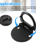 Flush Door Pull With Black Zinc Alloy Ring Handles 43.5 Mm Recessed Mount Lifting Ring Pulls close-up with application text