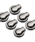 Six Piece Ball Stud Rivet Set With D Ring For Purse Chain Connector And Leather Craft shown in zinc alloy with black finish.