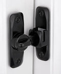 Barn Door Latches,Black 90/180 Degree Gate Lock,Zinc Alloy Right Angle Door Lock Latch installed on white door