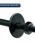 Close-up of 1/4 X 1 Inch Black Zinc Plated Fender Washer For Screws And Bolts, installed on a threaded rod.
