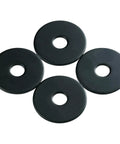 1/4 X 1 Inch Black Zinc Plated Fender Washers For Screws And Bolts, 50 Pieces, showing four washers in detail