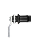 Side view of durable zinc alloy T-handle door lock set with black corrosion-resistant finish; suitable for RVs and trailers.