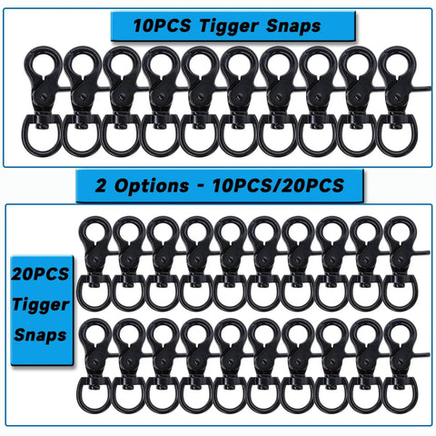 10 Pack Trigger Snap Hooks 2.32 Inches By 0.82 Inches Zinc Alloy Heavy Duty Swivel Lanyard Clips For Dog Leash Purse Bag Cages