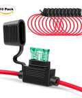 Assorted Standard Blade Fuses Kit For Your Ride With Inline Fuse Holders 120 Pcs Including 5A 7.5A 10A 15A 20A 25A 30A Set 14 AWG ATC ATO