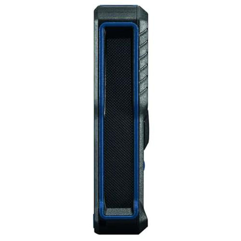 Side view of a Blaze laser distance meter used to effortlessly capture precise room dimensions and layout distances, compact design.