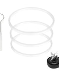 Three Pack Replacement Gaskets For Blender Seals White O Ring 3.22 Inch Diameter, 0.2 Inch Tall, Easy Install, tool shown