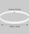 Six Pack 3.22 Inch Blender Gasket Replacement Set White O Ring For Ninja Blenders shown with diameter and thickness measurements.