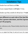 Installation tips for Three Pack Replacement Gaskets For Blender Seals White O Ring 3.22 Inch Diameter, 0.2 Inch Tall, Easy Install.