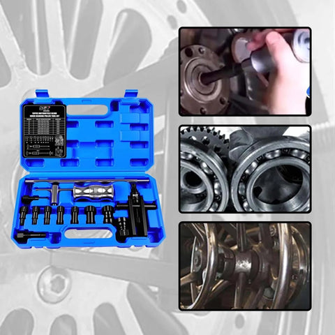 12 Piece Blind Hole Collet Bearing Puller Set With Slide Hammer For 8 To 32 Mm Internal Bearing Extractor Kit On Motorcycle And Bicycle Wheel Bearings Heavy Duty Puller Kit In Convenient Storage Box