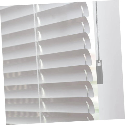 2 Pack Blind Cord Knob Drop Weights For Window Treatments And Curtain Accessories shown installed on white blinds.