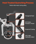 Blind Hole Bearing Puller Set components, showing hexagonal head, precision thread, rustproof coating, and high-hardness collect.
