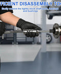 Using 12PCS Blind Hole Bearing Puller Set with Slide Hammer on auto wheel hub.