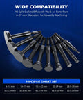 Blind Hole Collet Bearing Race and Seal Puller Extractor Kit with 10 split collets, 6-59 mm diameter range for versatile machining.