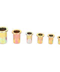 300 Piece Blind Rivet Nuts Set Color Plated Zinc Steel Galvanized Rustproof Nuts for Fastening Metal Plates and Pipes Ideal
