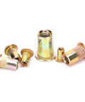 300 Piece Blind Rivet Nuts Set Color Plated Zinc Steel Galvanized Rustproof Nuts for Fastening Metal Plates and Pipes