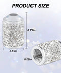 4 Pack Bling Crystal Tire Valve Caps With Rhinestones Waterproof Dustproof Valve Stem Caps For Cars Trucks SUVs And Motorcycles Universal Fit White Made From ABS Plastic And Copper Alloy With Polymer Clay Coating For Durable Sparkle
