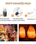 Three assembly steps for Two Pack Blow Mold Light Kit Replacement For Halloween And Christmas Decor With E27 E26 Socket