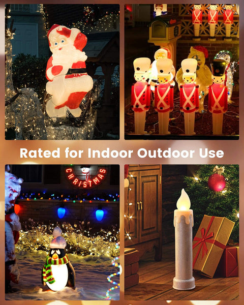 Outdoor holiday decor with Two Pack Blow Mold Light Kit Replacement for figures like Santa and Christmas village houses by SURAIELEC