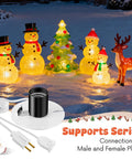 Lit 4 Set Christmas Blow Mold Light Kit Replacement With Female Plugs E27 E26 Cord Kit with snowman village display