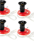 4 Pack Blow Mold Light Kit Replacement Cords With Red Plates for Vintage Style Halloween Christmas and New Year Decor