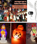 Six Foot Cord Blow Mold Light Kit Replacement with E26 E27 Socket Fuse Plug and On Off Rotary Switch displayed with Halloween and Christmas decor