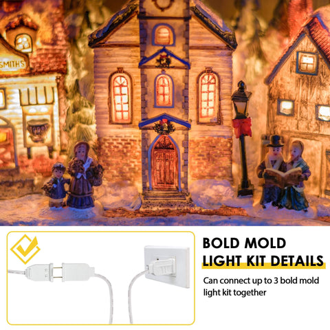 2 Pack Blow Mold Light Kit Replacement With E27 And E26 Sockets Two Fuse Plugs Easy Install for Christmas village