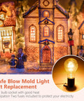Blow Mold Light Kit Replacement For Indoor Outdoor Use E27 E26 Single Light Cord illuminating Christmas village display