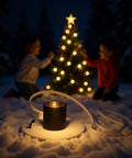 All In One Blow Mold Light Kit Replacement With Switch in snow, highlighting E26/E27 socket usage for Christmas village decor.