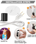 Installation steps for Replacement Blow Mold Light Kit With 5 Foot Cord And No Fuss On Off Switch For E27 E26 Bulbs