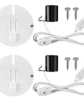 Blow Mold Light Kit Replacement For Indoor And Outdoor Halloween And Christmas Village Decor E27 E26 Single Light Cord Kit With Switch Fuse Plug Salt Lamp Compatible 2 Pack showing components.