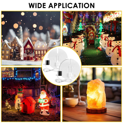2 Pack Blow Mold Light Kit Replacement With E27 And E26 Sockets Two Fuse Plugs Easy Install For Indoor Outdoor Christmas Village