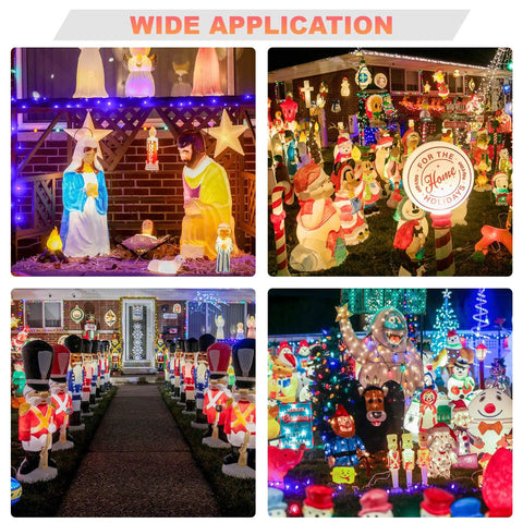 4 Pack Blow Mold Light Kit Replacements With On Off Switch Cords For E27 E26 Bulbs showcased in Christmas village decor