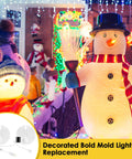 Decorated snowman with Easy Install Blow Mold Light Kit Replacement for Indoor Outdoor Decor E27 E26 on display.