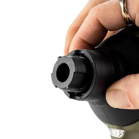 Close-up of nozzle attachment on Outdoor Adventure 18V LXT Brushless Cordless High Speed Blower and Inflator Tool Only With 447 MPH Max Air 39 CFM