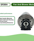 Front view of Half Horsepower Blower Motor For 115V HVAC Systems Belt Drive 1725 RPM 60 Hz 48 Frame 7.2A Reversible Rotation