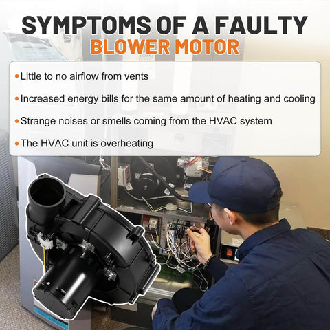 Technician inspecting HVAC system with A249 Blower Motor Replacement For Lennox Draft Inducer 103618-01 103618-03