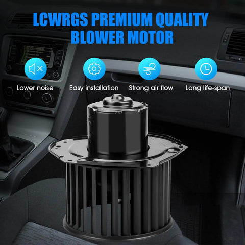 Blower Motor With Fan Replacement For Chevy S10 Astro Blazer GMC Sonoma Safari Jimmy Isuzu Hombre Oldsmobile Bravada AC Heater Compatible Part 700092 1994-2004 installed in car.