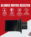 HVAC Blower Motor Resistor Compatible With Ford Expedition Escape F150 F250 F350 Super Duty Mustang Mark LT Mariner And Lincoln Mercury Vehicles Replaces 3F2Z18591AA And YH1715 For Smooth Adjustable Fan Speeds And Reliable Airflow, shown from side