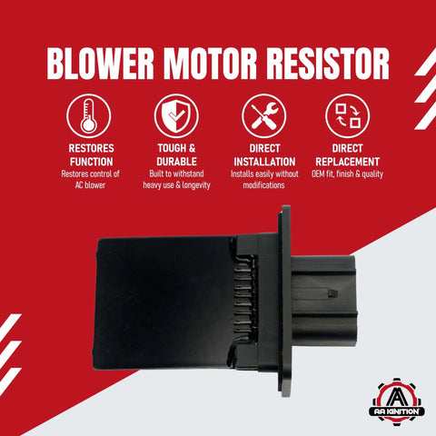 HVAC Blower Motor Resistor Compatible With Ford Expedition Escape F150 F250 F350 Super Duty Mustang Mark LT Mariner And Lincoln Mercury Vehicles Replaces 3F2Z18591AA And YH1715 For Smooth Adjustable Fan Speeds And Reliable Airflow, shown from side